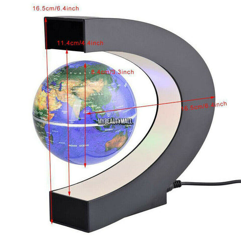 C Shape LED World Map Decoration Magnetic Levitation Floating Globe Light