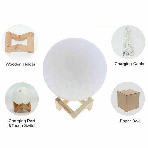 Dimmable 3D Magical Moon Lamp USB LED Night Light Moonlight Touch Sensor Lamp