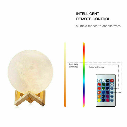 Dimmable 3D Magical Moon Lamp USB LED Night Light Moonlight Touch Sensor Lamp