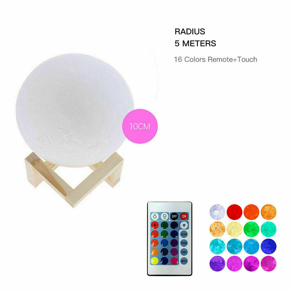 Dimmable 3D Magical Moon Lamp USB LED Night Light Moonlight Touch Sensor Lamp