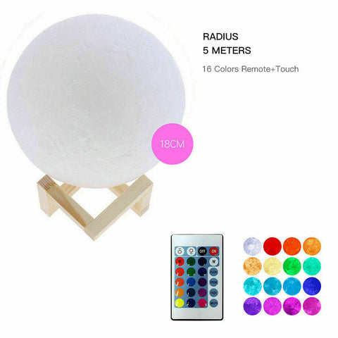 Dimmable 3D Magical Moon Lamp USB LED Night Light Moonlight Touch Sensor Lamp
