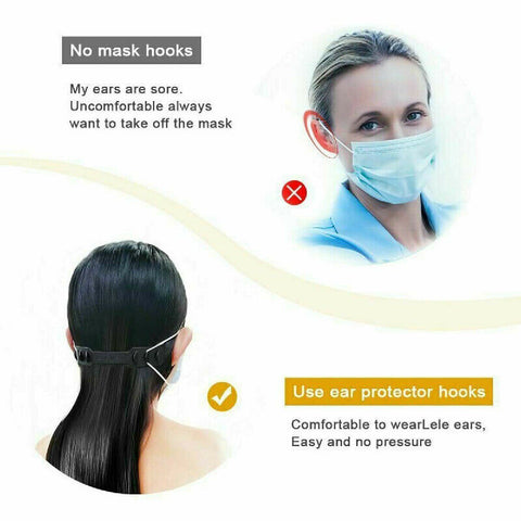 4x Face Mask Adjustable Ear Hook Strap Extension Ear Saver Fixing Clip Buckle