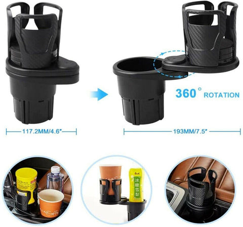 Adjustable 2in1 Car Seat Cup Holder Water Bottle Drink Coffee Cleanse Storage