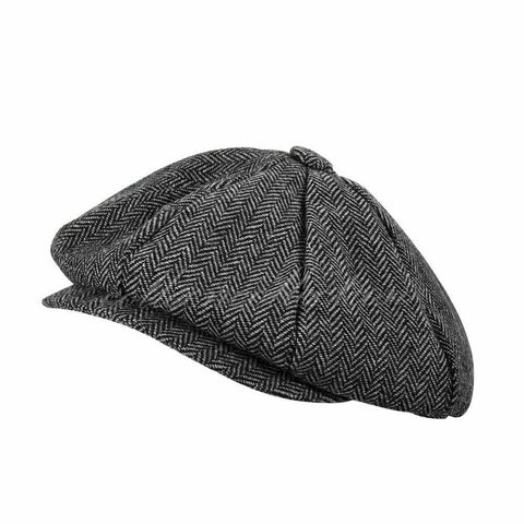 Mens 8 Panels Newsboy Flat Cap Peaky Blinders Baker Boy Golf Driving Beret Hat
