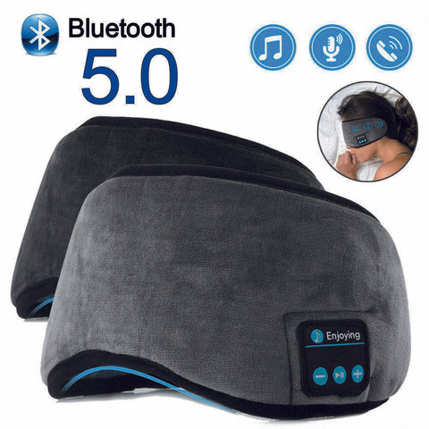Wireless Bluetooth 5.0 Stereo Eye Mask Headphones Earphone Sleep Music Mask PB