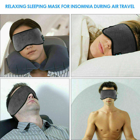 Wireless Bluetooth 5.0 Stereo Eye Mask Headphones Earphone Sleep Music Mask PB