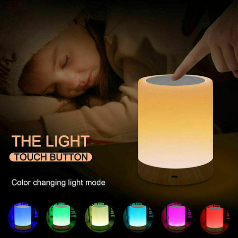 7 Color RGB Touch Night Light LED Lamp Mood Dimmable Bedside USB Rechargeable