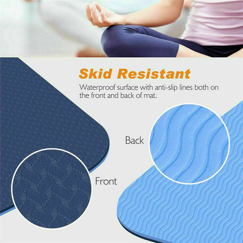 TPE Yoga Mat Eco Friendly Exercise Fitness Gym Pilates Non Slip Dual Layer