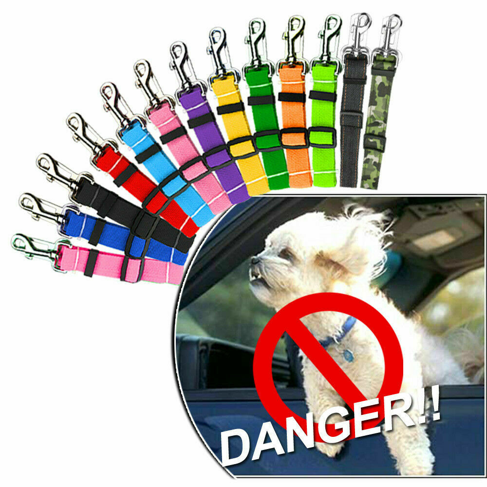 Adjustable Pet Dog Safety Car Vehicle Seat Belt Harness Lead Pet Seatbelt Nylon