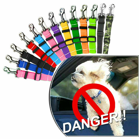 Adjustable Pet Dog Safety Car Vehicle Seat Belt Harness Lead Pet Seatbelt Nylon