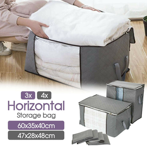 3x Large Clothes Quilt Blanket Storage Bag Fabric Home Organizer Zipper Box Bags