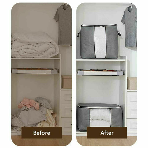 3x Large Clothes Quilt Blanket Storage Bag Fabric Home Organizer Zipper Box Bags