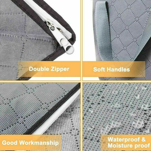 3x Large Clothes Quilt Blanket Storage Bag Fabric Home Organizer Zipper Box Bags