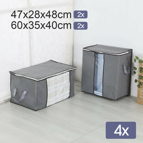 3x Large Clothes Quilt Blanket Storage Bag Fabric Home Organizer Zipper Box Bags