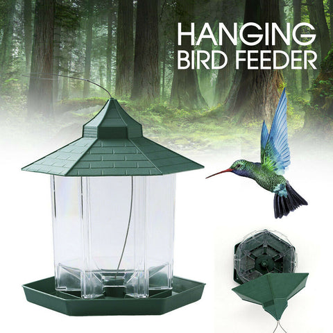 Garden Hanging Wild Bird Feeder Birds Gazebo Shape Container Waterproof Outdoor