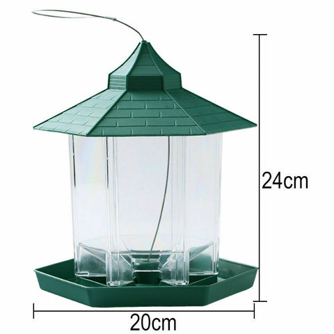 Garden Hanging Wild Bird Feeder Birds Gazebo Shape Container Waterproof Outdoor