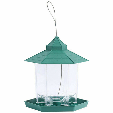 Garden Hanging Wild Bird Feeder Birds Gazebo Shape Container Waterproof Outdoor
