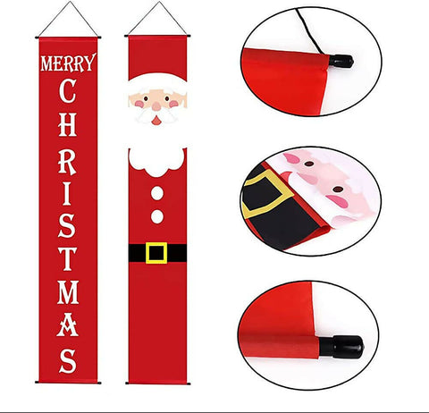 Christmas Porch Sign Oxford Santa Wall Door Banner Party Hanging Tree Decoration
