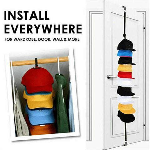 Baseball Cap Rack 2PCS Hat Holder Rack Home Organizer Storage Door Closet Hanger