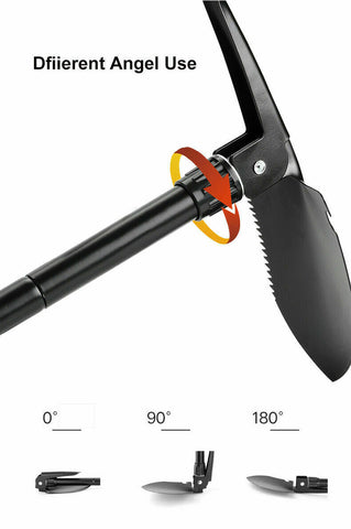 Outdoor Survival Foldable Shovel Spade Garden Camping Hiking Camp Compass