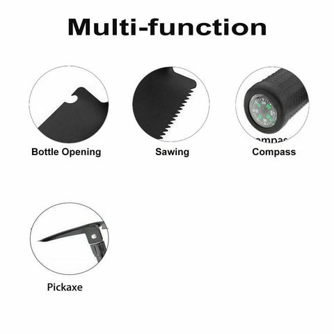 Outdoor Survival Foldable Shovel Spade Garden Camping Hiking Camp Compass
