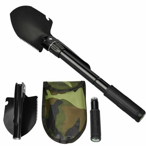 Outdoor Survival Foldable Shovel Spade Garden Camping Hiking Camp Compass