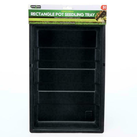 3Pcs Rectangle Plant Seedling Plastic Propagation Seeding Tray Garden Black