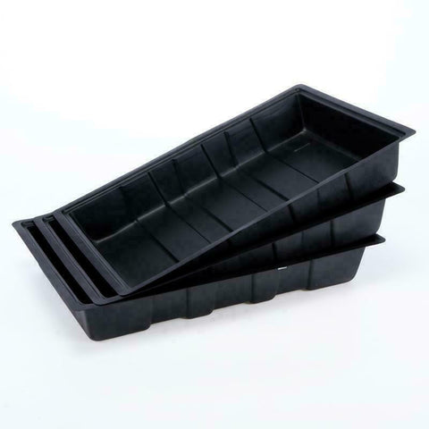 3Pcs Rectangle Plant Seedling Plastic Propagation Seeding Tray Garden Black