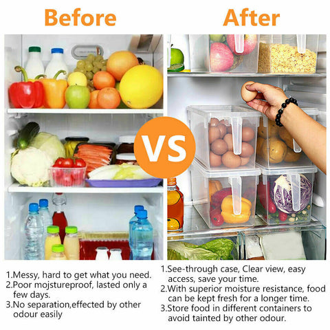 Refrigerator Storage Box Food Container Kitchen Fridge Organiser Freezer