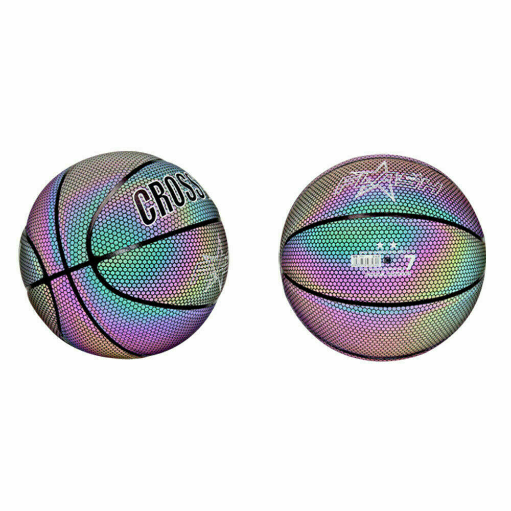 Holographic Glowing Reflective Basketball Luminous Flashing for Night Sport