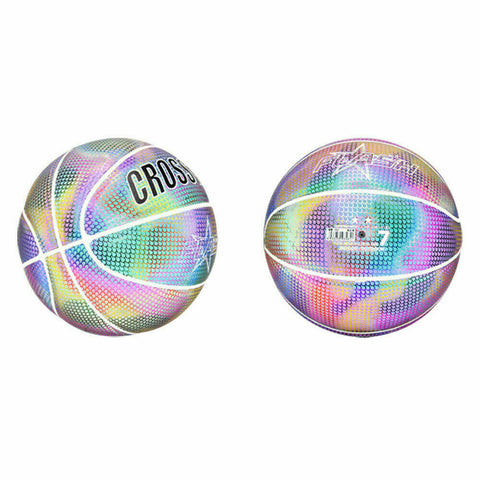 Holographic Glowing Reflective Basketball Luminous Flashing for Night Sport