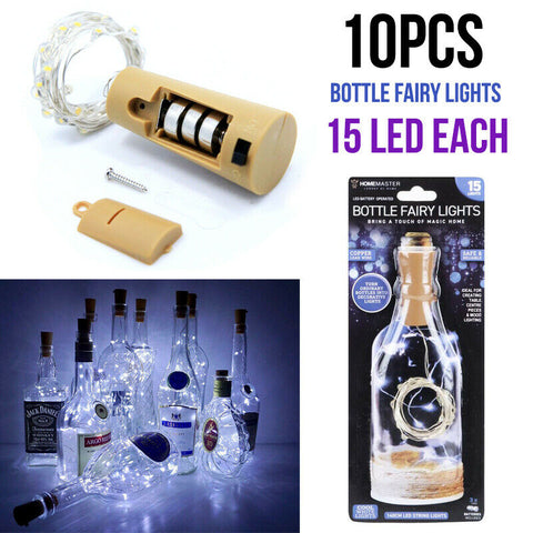 10pcs Bottle Light Cork Shape String Fairy Lamp 15LEDs Festival Xmas Valentines
