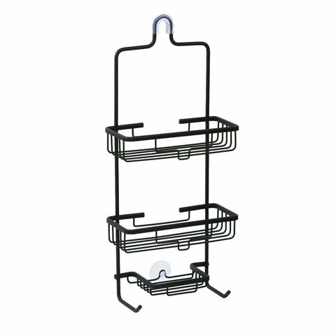 3 Tier Bathroom Shower Caddy Aluminum Hanging Rack Shampoo Storage Shelf Black