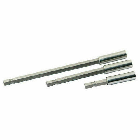 3-Piece Hex Shank Magnetic Screwdriver Extension Socket Drill Bit Holder 6.35MM