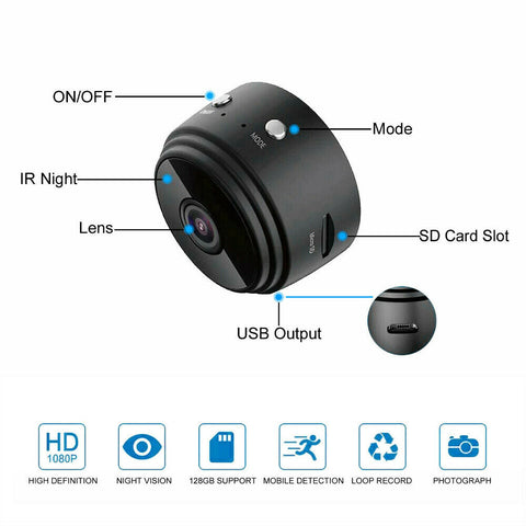 1080P HD Mini Wifi Wireless IP Hidden Spy Camera Security Cam Network Monito