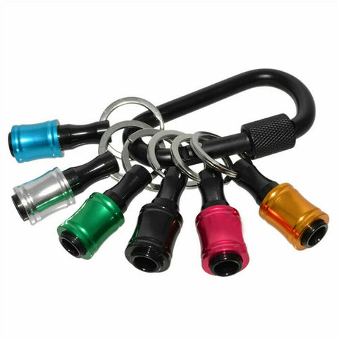 6Pc Hex Shank Screwdriver Bit Holder Extension Bar Tough Keychain Driver Keyring