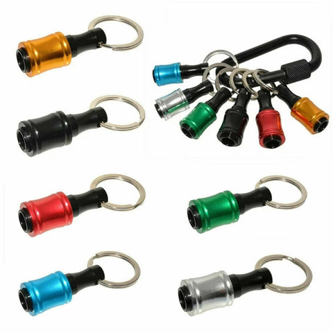 6Pc Hex Shank Screwdriver Bit Holder Extension Bar Tough Keychain Driver Keyring