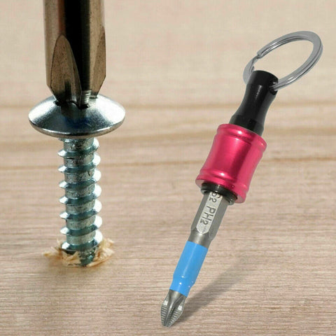 6Pc Hex Shank Screwdriver Bit Holder Extension Bar Tough Keychain Driver Keyring