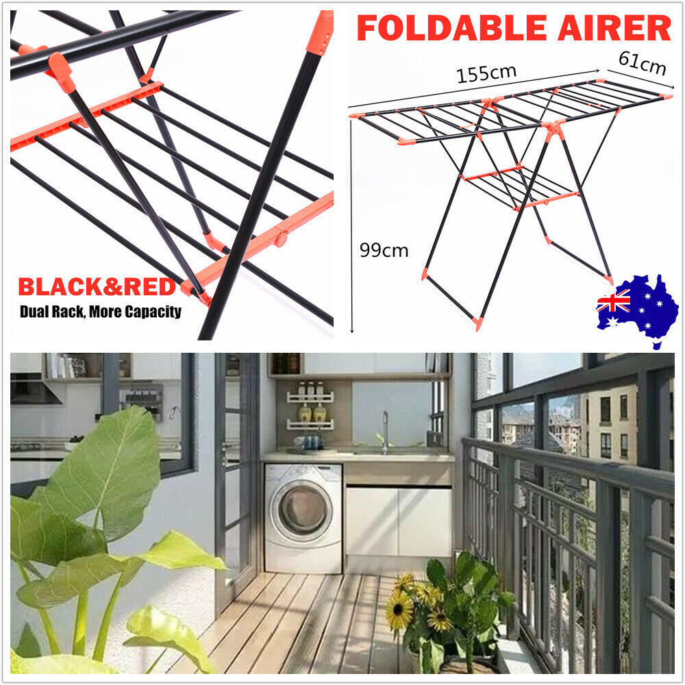 Clothes Airer Drying Rack Laundry Dryer Garment Hanger Foldable Shelves Stand