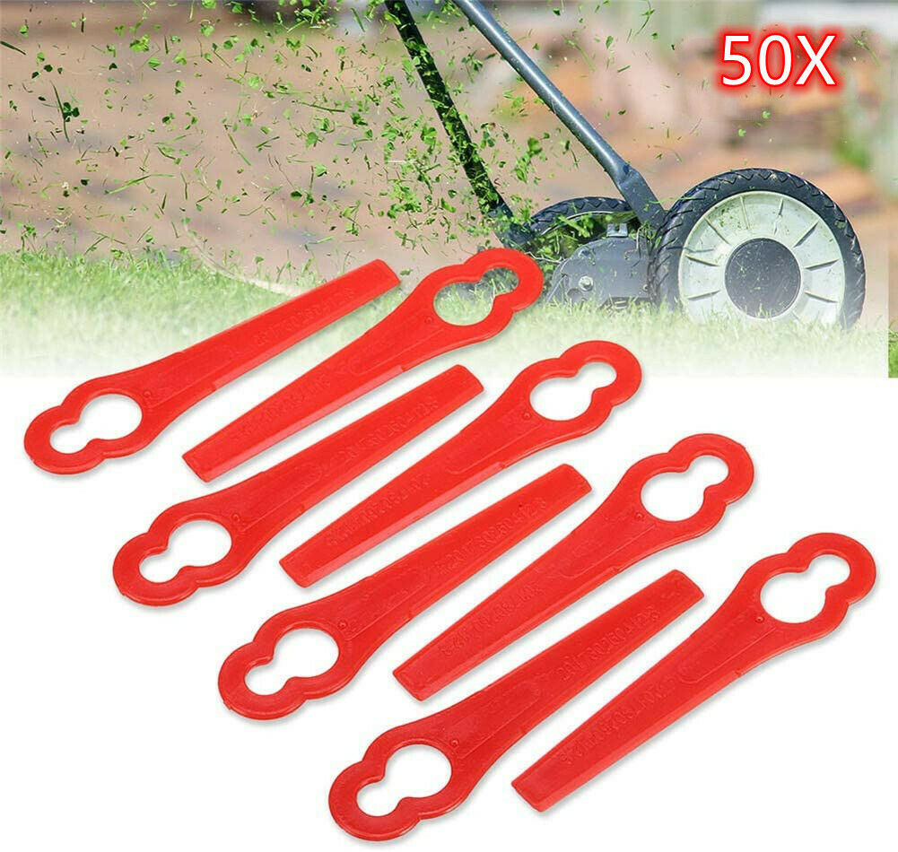 50 Pcs Blades for KULLER BOSCH OZITO Garden Yard Plastic For Grass Trimmer