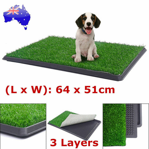 Indoor Dog Pet Potty Zoom Training Portable Grass Mat Toilet Large Loo Pad Tray