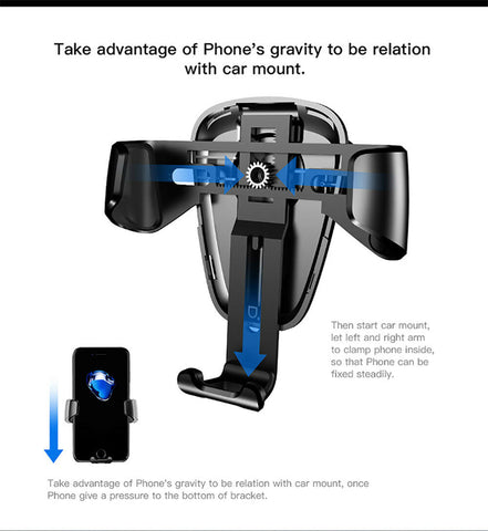 Universal Car Air Vent Mount Phone Gravity Holder For iPhone GPS Samsung S8 Plus