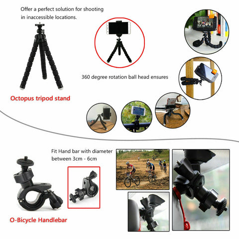 258pcs Accessories Pack Case Chest Head Floating Monopod GoPro Hero 7 6 5 4 3