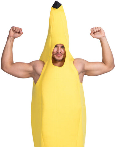 Adult Banana Body Suit Costume Unisex Outfit One Size Fits Halloween Fancy Dress