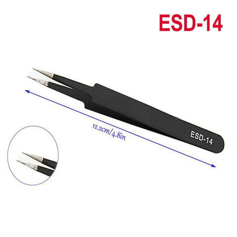 6 Pcs ESD Anti-Static Tweezer Set Tweezers Maintenance Tool Stainless Steel AU