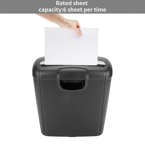 Electric Home Office Shredder Cutter 6 Sheets A4 Strip Cut Document Shredder