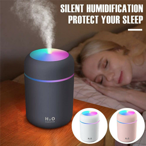 Car Air Purifier USB Diffuser Aroma Oil Humidifier Mist Led Night Light Home