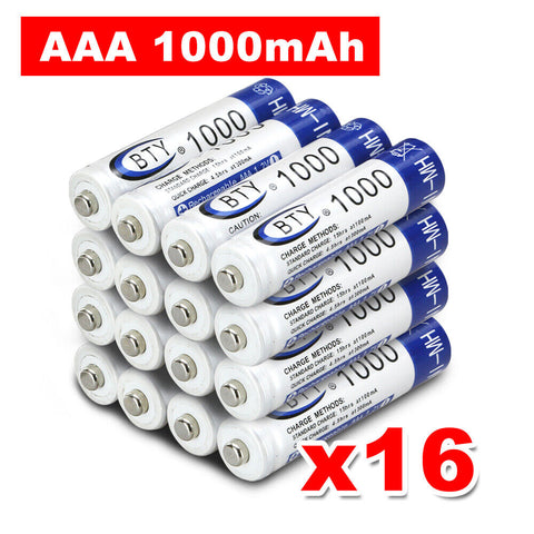 4-20x Rechargeable Battery NI-MH 1.2V 3000mAh AA/1000mAh AAA Recharge Batteries