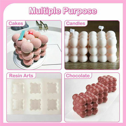 DIY 6 Candles Mould Soy Wax Candle Mold Aromatherapy Candle 3D Silicone Moulds
