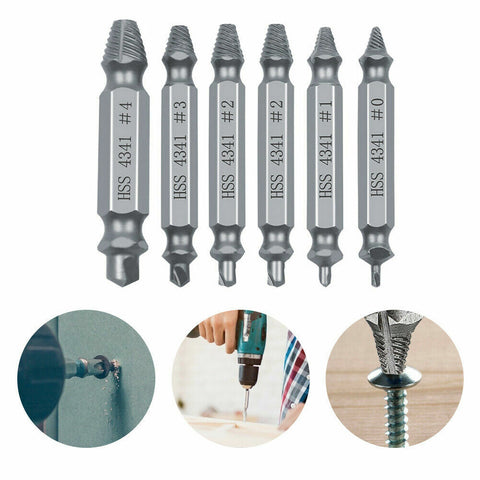 6x Damaged Screw Extractor Easy Out Broken Drill Bit Remover Kit Speed Out New